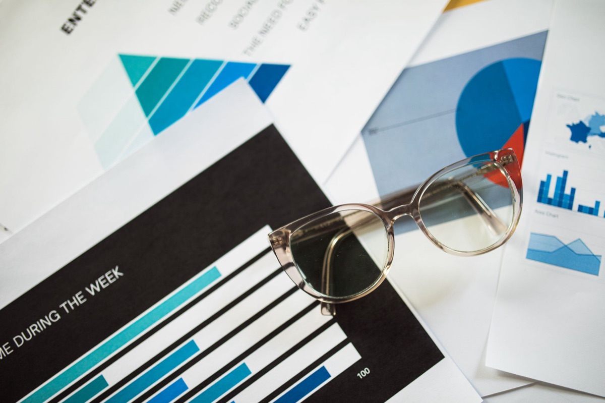 Sales report with data charts
